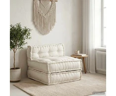 Modulinė sofa, kreminės spalvos, 70x70x54 cm, audinys