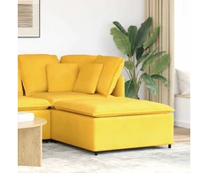 Modulinė sofa, pakojų pakojis, šviesiai geltonas, 100x100x48 cm