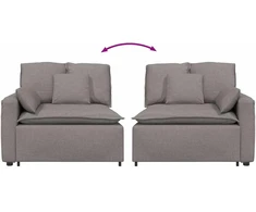 Modulinė sofa, porankis, galo modulis su pagalvėlėmis, pilkai ruda, 100 cm