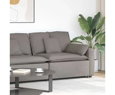 Modulinė sofa, porankis, galo modulis su pagalvėlėmis, pilkai ruda, 100 cm