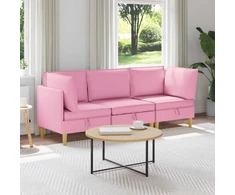 Modulinė sofa su laikymo vieta 3 vnt. Rožinė Audinys