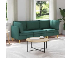 Modulinė sofa su laikymo vieta 3 vnt. Tamsiai žalia Audinys
