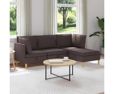 Modulinė sofa su laikymo vieta 4 vnt. Tamsiai rudas Audinys