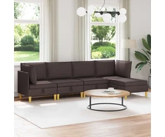 Modulinė sofa su laikymo vieta 5 vnt. Tamsiai rudas Audinys