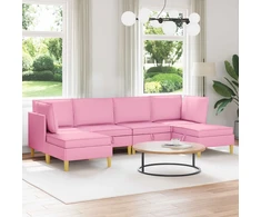 Modulinė sofa su laikymo vieta 6 vnt. Rožinė Audinys