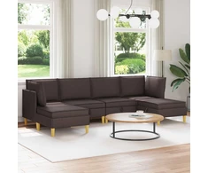 Modulinė sofa su laikymo vieta 6 vnt. Tamsiai rudas Audinys