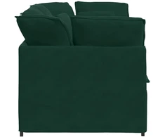 Modulinė sofa su pagalvėlėmis, aksominė, tamsiai žalia