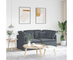 Modulinė sofa su pagalvėlėmis, aksominė, tamsiai pilka