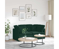 Modulinė sofa su pagalvėlėmis, aksominė, tamsiai žalia