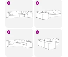 Modulinė sofa su pagalvėlėmis, aksominė, tamsiai pilka