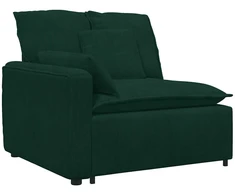 Modulinė sofa su pagalvėlėmis, aksominė, tamsiai žalia