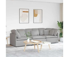 Modulinė sofa su pagalvėlėmis, audinys, debesų pilka