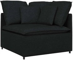 Modulinė sofa su pagalvėlėmis, audinys, juoda
