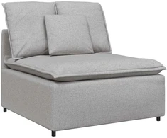 Modulinė sofa su pagalvėlėmis, audinys, debesų pilka