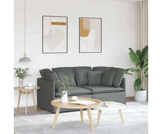 Modulinė sofa su pagalvėlėmis, audinys, tamsiai pilka