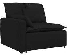 Modulinė sofa su pagalvėlėmis, audinys, juoda