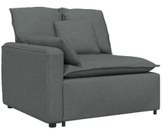 Modulinė sofa su pagalvėlėmis, audinys, tamsiai pilka