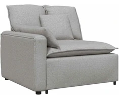 Modulinė sofa su pagalvėlėmis, audinys, debesų pilka