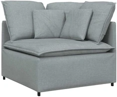 Modulinė sofa su pagalvėlėmis, audinys, šviesiai pilka