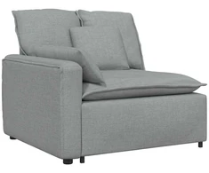 Modulinė sofa su pagalvėlėmis, audinys, šviesiai pilka