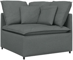 Modulinė sofa su pagalvėlėmis, audinys, tamsiai pilka
