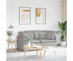 Modulinė sofa su pagalvėlėmis, audinys, debesų pilka