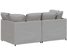 Modulinė sofa su pagalvėlėmis, audinys, debesų pilka