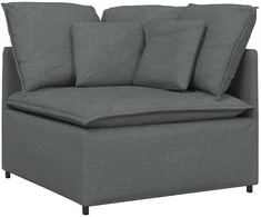Modulinė sofa su pagalvėlėmis, audinys, tamsiai pilka