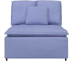 Modulinė sofa su pagalvėlėmis, džinsinės mėlynos spalvos, 100 cm