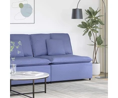 Modulinė sofa su pagalvėlėmis, džinsinės mėlynos spalvos, 100 cm