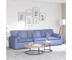 Modulinė sofa su pagalvėlėmis, džinsinės mėlynos spalvos