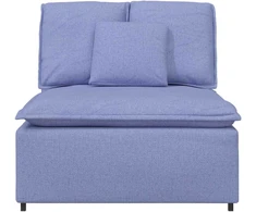 Modulinė sofa su pagalvėlėmis, džinsinės mėlynos spalvos, 100 cm