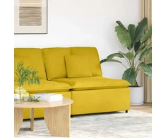 Modulinė sofa su pagalvėlėmis, geltona, 100 cm
