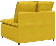 Modulinė sofa su pagalvėlėmis, geltona, 100 cm
