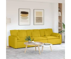 Modulinė sofa su pagalvėlėmis, geltona