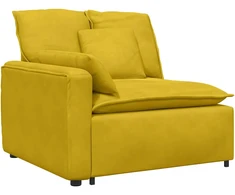 Modulinė sofa su pagalvėlėmis, geltona