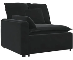 Modulinė sofa su pagalvėlėmis, juoda