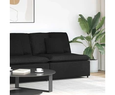 Modulinė sofa su pagalvėlėmis, juoda, 100 cm