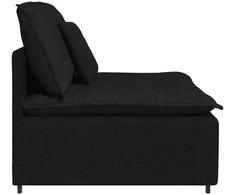 Modulinė sofa su pagalvėlėmis, juoda, 100 cm