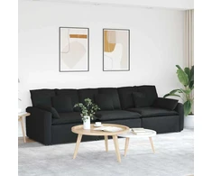 Modulinė sofa su pagalvėlėmis, juoda