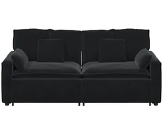 Modulinė sofa su pagalvėlėmis, juoda