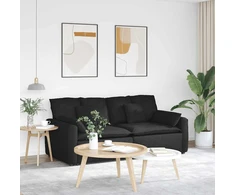Modulinė sofa su pagalvėlėmis, juoda