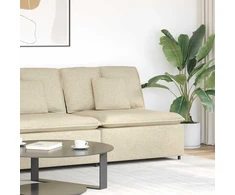 Modulinė sofa su pagalvėlėmis, kreminės spalvos, 100 cm