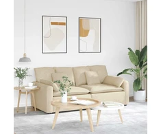Modulinė sofa su pagalvėlėmis, kreminės spalvos