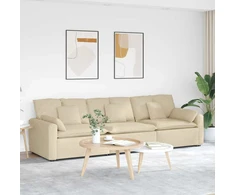 Modulinė sofa su pagalvėlėmis, kreminės spalvos