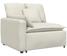 Modulinė sofa su pagalvėlėmis, kreminės spalvos