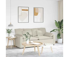 Modulinė sofa su pagalvėlėmis, kreminės spalvos