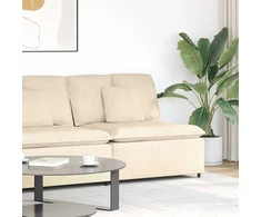 Modulinė sofa su pagalvėlėmis, kreminės spalvos, 100 cm