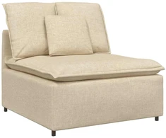 Modulinė sofa su pagalvėlėmis, kreminės spalvos