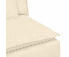 Modulinė sofa su pagalvėlėmis, kreminės spalvos, 100 cm